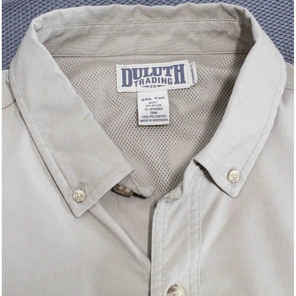 Duluth Trading Co. Dry on the Fly Beige L/S Shirt 45207 Mens Size 2XLT Excellent - Picture 4 of 4